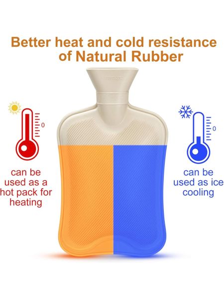 Homealexa termofor 2 l z miękką poszewką naturalny kauczuk premium szary BS - 8