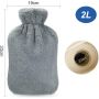 Homealexa termofor 2 l z miękką poszewką naturalny kauczuk premium szary BS - 4