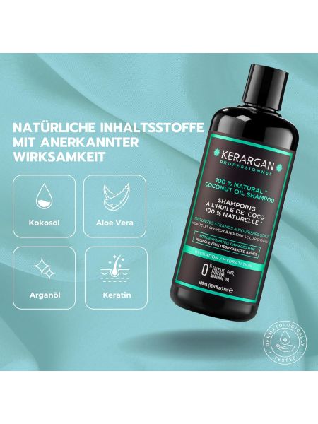 KERARGAN Szampon nawilżający z olejkiem kokosowym 500 ml - 4
