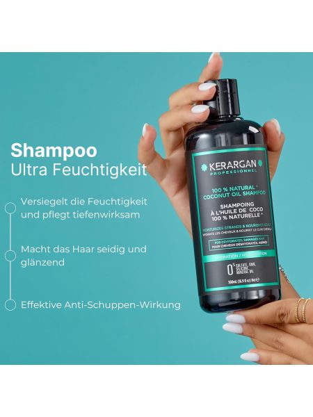 KERARGAN Szampon nawilżający z olejkiem kokosowym 500 ml - 3
