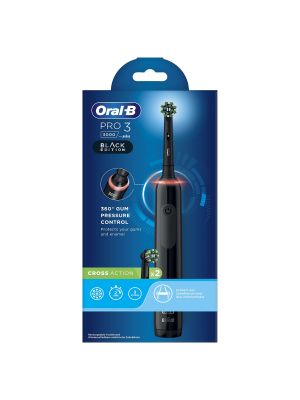 Oral-B Pro 3 3000 Szczoteczka Elektryczna do Zębów Czarny 2 Końcówki