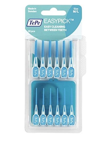 Szczoteczki międzyzębowe TePe EasyPick M/L niebieskie 36 sztuk