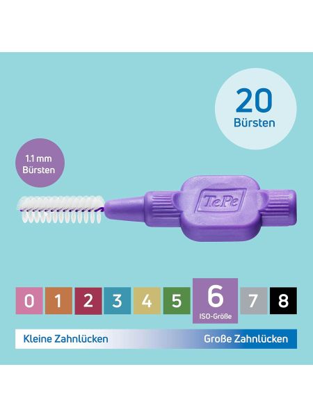 TEPE Szczotki międzyzębowe rozmiar ISO 6 (1,1 mm), 20 sztuk - 3