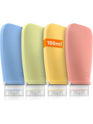 TRAVELY Butelki podróżne 4 x 100 ml do bagażu podręcznego kolorowy zestaw - image 2