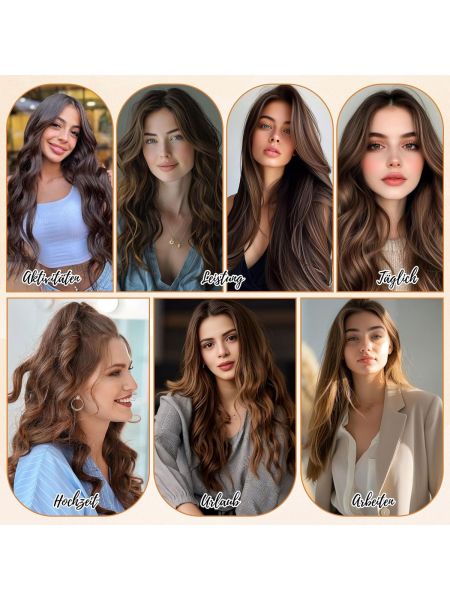 Yuniffe Półtrwałe przedłużanie włosów z ludzkich włosów Balayage 50 cm 100g - 9