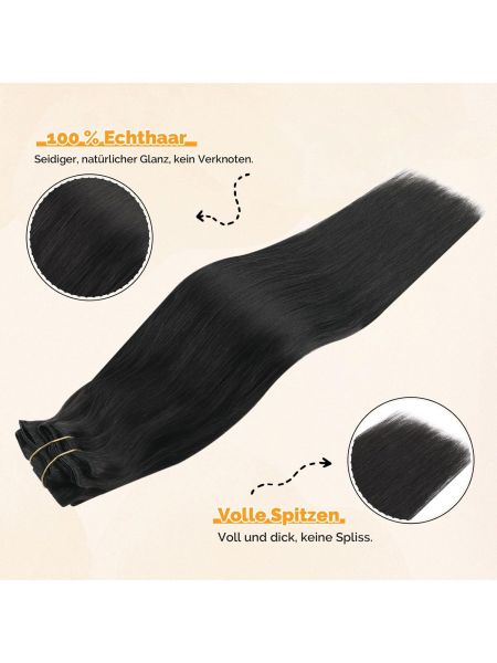 Yuniffe Półtrwałe przedłużanie włosów z ludzkich włosów Balayage 50 cm 100g - 5