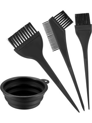 Zestaw 4 pędzli do farbowania włosów i grzebień do salonu fryzjerskiego - image 2